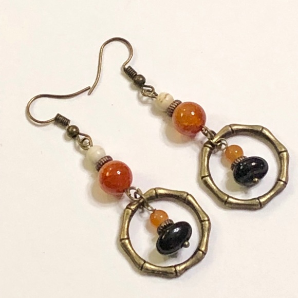JK Designs Jewelry - Bohemian Go-with-anything Neutral Stone Earrings